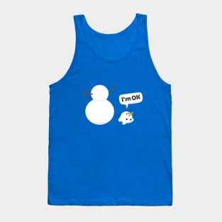 Funny Cartoon Snowman Lost His Head - "I'm OK" Tank Top